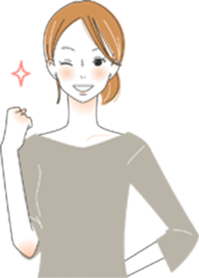 ガッツポーズする女性のイラスト